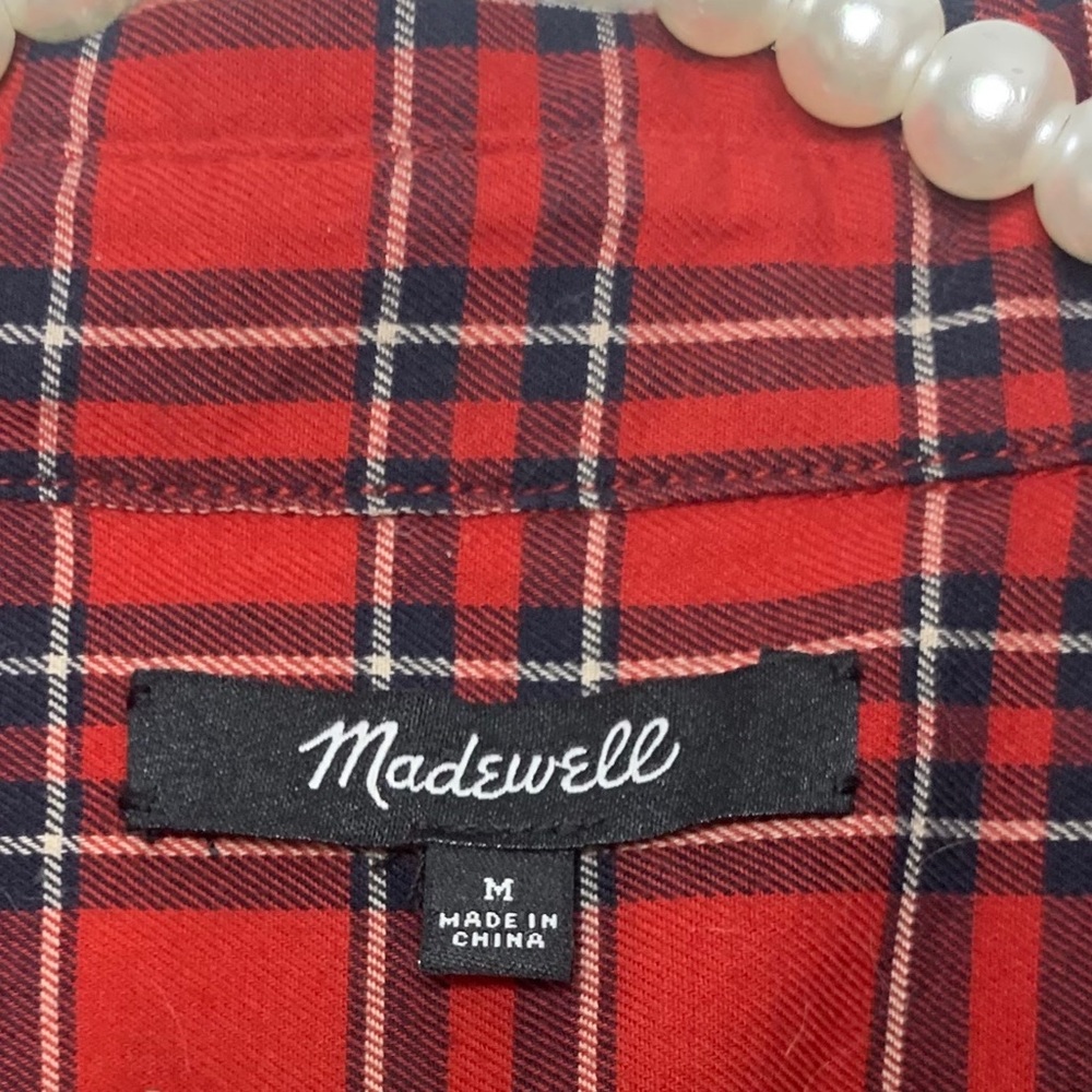 Madewell Classic Ex-boyfriend Shirt Plaid Patchwor - Picture 4 of 8